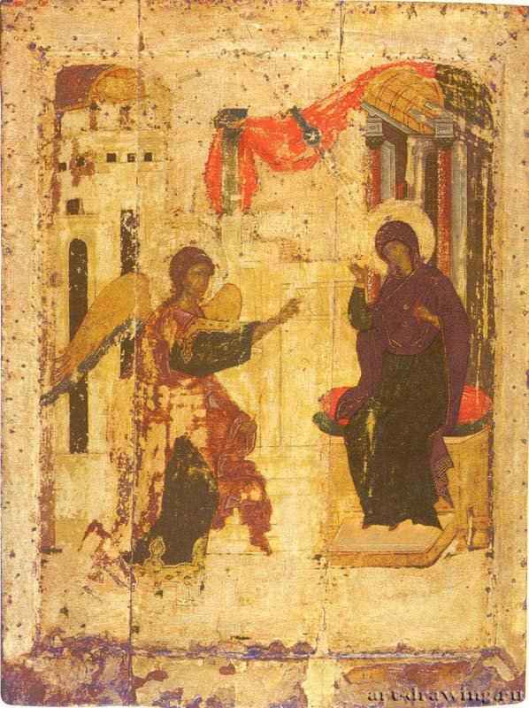 Благовещение. 1405 - 81 x 61 см икона. Праздничный чин Благовещенский собор Московского Кремля