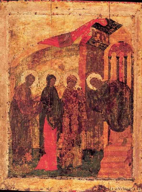 Сретение Господне. 1405 - 81 x 61,5 см. Икона. Праздничный чин. Благовещенский собор Московского Кремля.