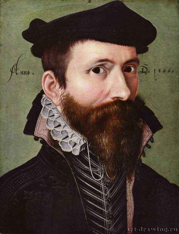 Мужской портрет. 1566 - 24 x 19 смДеревоМаньеризмГерманияГанновер. Музей земли Нижняя Саксония