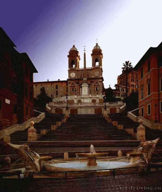 Испанская лестница и фонтан "Баркачча" - Рим. Италия. Совместно с Франческо де Санктисом и Джан Лоренцо Бернини.