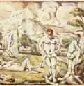 Купальщики, большая доска. 1898 - 422 х 529 мм Цветная литография Частное собрание Постимпрессионизм Франция