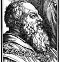 Потрет Пьетро Аретино. 1542 - Сальвиати, Джузеппе Порта: 96 х 74 мм. Ксилография. Берлин. Гравюрный кабинет. Гравер: Марколини, Франческо.