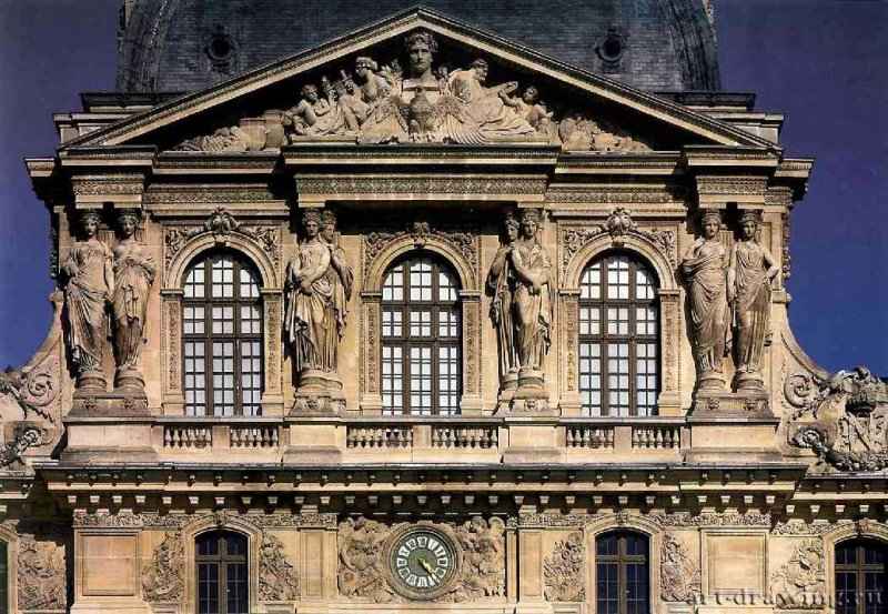 Павильон часов. Кариатиды. 1636 - Мрамор. Париж. Лувр. Франция.