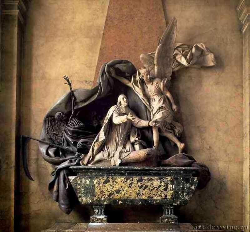 Капелла св. Иоанна Крестителя. Надгробие Ланге де Жержи. 1753 - Мрамор. Париж. Церковь Сен-Сюльпис. Франция. Надгробный памятник Жана-Батиста Ланге де Жержи (1757) в церкви Сен-Сюльпис в Париже.