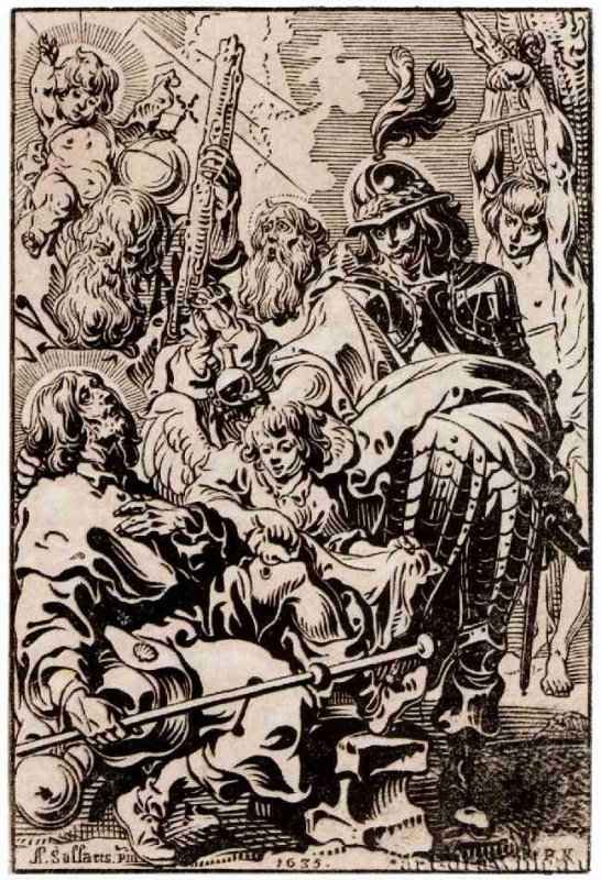 Смерть святого Роха. 1635 - 225 х 150 мм. Ксилография кьяроскуро, одна очерковая доска, одна тоновая доска. Роттердам. Собрание Вюнш и де Хаан. Фландрия.