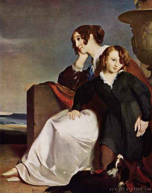 Салли Томас: Мать и сын. 1840 -  145 x 115 см Холст, масло Романтизм США и Великобритания Нью-Йорк. Музей Метрополитен