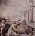 Купание Вирсавии. Фрагмент. 1552-1554 - Фреска. Маньеризм. Италия. Рим. Палаццо Саккетти.