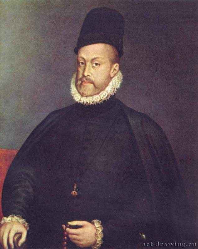 Портрет Филиппа II. 1570 - 88 x 72 см. Холст, масло. Маньеризм. Испания. Мадрид. Прадо.