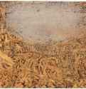 Дорога через ущелье. 1621-1632 - Контр-эпрев с офорта, черный оттиск на окрашенной желтовато-коричневой хлопковой ткани 156 x 161 мм Риксмузеум Амстердам