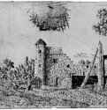 Руины монастыря 1621-1632 - Офорт, черный оттиск на белой бумаге 138 x 210 мм Британский музей Лондон