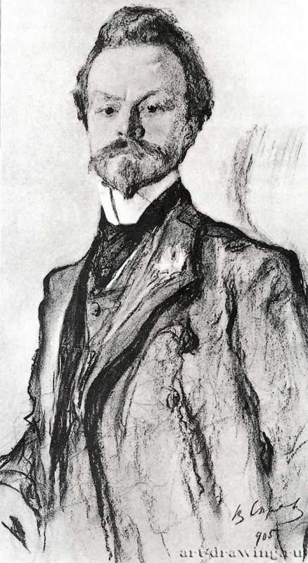Портрет К. Д. Бальмонта, 1905 г. - Бумага, пастель; 72,5 x 41,5 см. Москва. Государственная Третьяковская галерея.