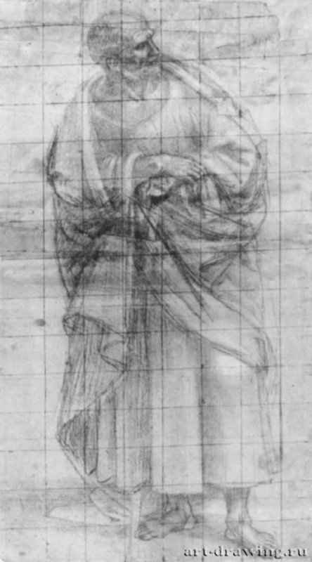 Фигура в одеждах. 1500 - Париж. Лувр, Кабинет рисунков.