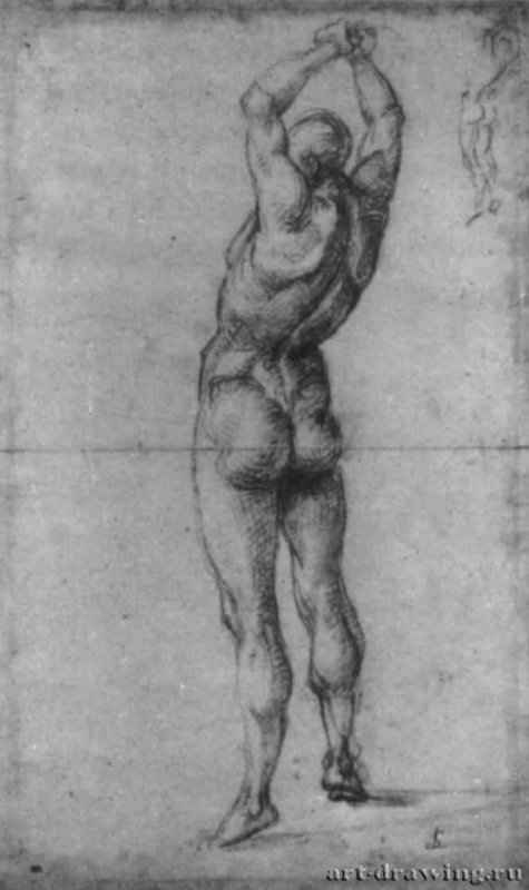 Бичующий воин. 1518 - Париж. Лувр, Кабинет рисунков.