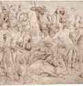 Мифологическая композиция с Паном и Парками. 1500-1510 - 290 х 370 мм. Перо коричневым тоном, кисть, подсветка белым, на бумаге. Лондон. Британский музей, Отдел гравюры и рисунка.