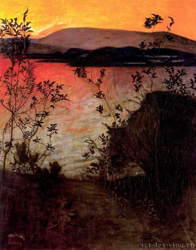 Пылающая ночь, 1893 г. - Холст, масло; 79,5 х 62 см. Осло. Национальная галерея.