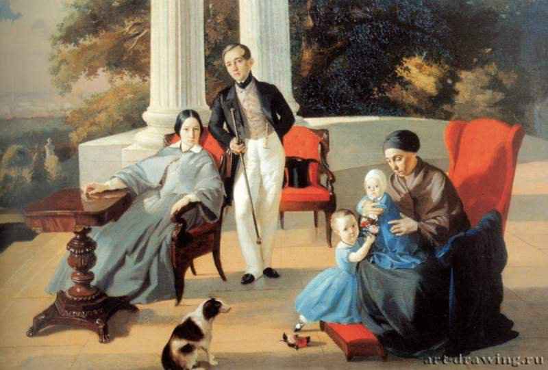 Семейный портрет. 1844 - 70 x 105,6 смХолст, маслоРоссияКазань. Государственный музей изобразительных искусств Республики Татарстан