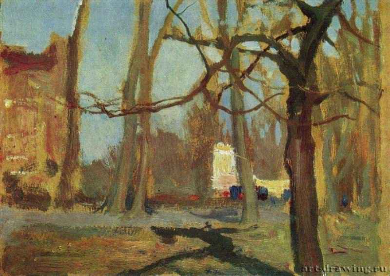 Сад "Планты" в Кракове. 1900 * - 16 x 23 смКартонПостимпрессионизмПольшаВроцлав. Музей Силезии