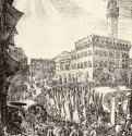 Торжественная процессия с приношением дани Фердинанду II, великому герцогу Тосканскому. Фрагмент. 1621 - Резцовая гравюра на меди. Вена. Собрание графики Альбертина. Франция.