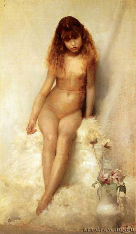 Полевой цветок, 1881 г. - Холст, масло; 82 х 48,5 см. Музей Олдхэм.