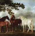 Кобылы и жеребята на фоне речного пейзажа. 1763-1768 - 101,6 x 161,9 смХолст, маслоРомантизмВеликобританияЛондон. Галерея Тейт