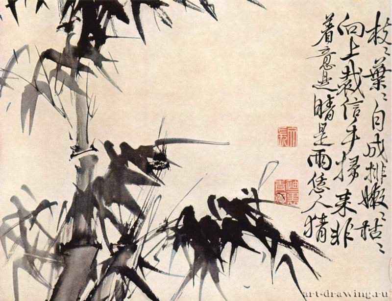 Бамбук. 1540-1590 - Высота 32,5 смБумага, тушьКитайВашингтон. Галерея искусства ФрирФрагмент свитка, школа Мин