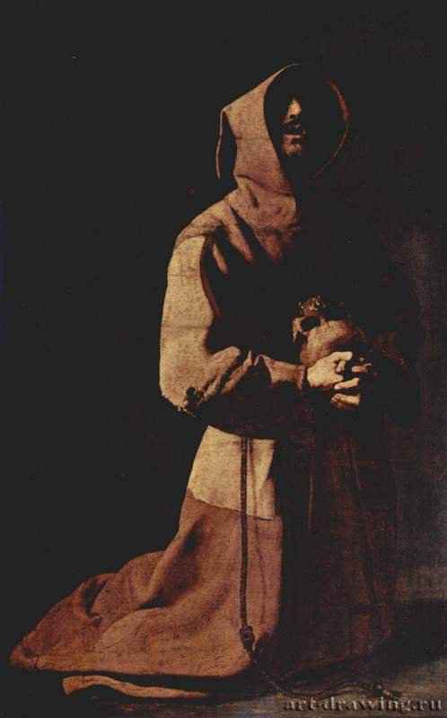 Коленопреклоненный св. Франциск.  1635-1640 * - 152 x 99 смХолст, маслоБароккоИспанияЛондон. Национальная галерея