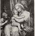 Мадонна с Иоанном Крестителем. 1570-1583 - 432 х 319 мм. Резцовая гравюра на меди. Париж. Национальная библиотека, Кабинет эстампов. Италия.