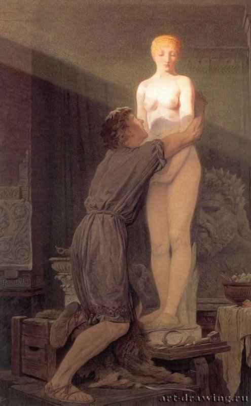 Пигмалион и статуя. 1878 г. - Акварель на бумаге; 58,4 x 36,5 см. Лондон. Музей Виктории и Альберта. Великобритания.