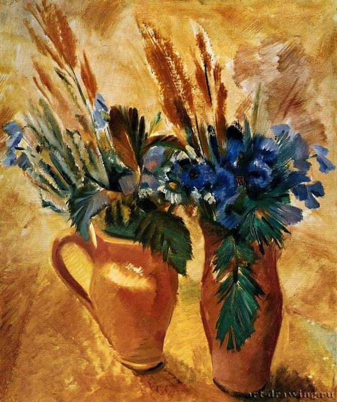 Два горшка с цветами, 1930 г. - Холст, масло; 53,5 x 44,5 см. Россия.