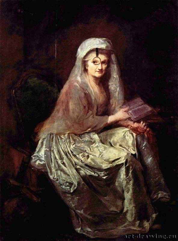 Автопортрет с моноклем. 1770 - 151 x 115 см. Холст, масло. Барокко. Германия. Берлин. Государственные музеи.