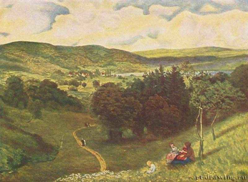 Широкая речная долина. 1872 - 77 x 106 см. Холст, масло. Реализм. Германия. Франкфурт-на-Майне. Штеделевский художественный институт.