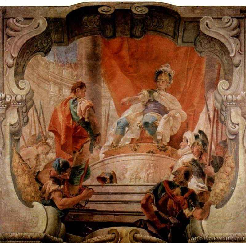 Фрески из Палаццо Дуньяни. Сципион и раб. 1731 - 520 x 450 смФреска, переведенная на холстРококоИталияМилан. Палаццо Дуньяни