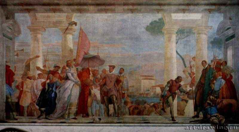 Встреча Генриха III. 1750 - Фреска, перенесенная на холстРококоИталияПариж. Музей Жакмар-АндреПервоначально в вилле Контарини