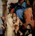 Мадонна со свв. Екатериной, Розой (держит на руках младенца) и коленопреклоненной Агнессой. 1740 * - 340 x 168 смХолст, маслоРококоИталияВенеция. Церковь Санта Мария деи Джезуати