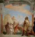 Фрески из виллы Вальмарана в Виченце. Еврибат и Талфибий приводят к Агамемнону Брисеиду, наложницу Ахилла. 1757 - ФрескаРококоИталияВиченца. Вилла Вальмарана
