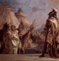 Фрески из виллы Вальмарана в Виченце. Еврибат и Талфибий приводят к Агамемнону Брисеиду, наложницу Ахилла. Фрагмент. 1757 - ФрескаРококоИталияВиченца. Вилла Вальмарана