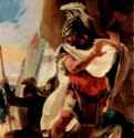 Ганнибал, созерцающий голову Гасдрубала. Из цикла картин, посвященных древнеримской истории, в Палаццо Дольфин в Венеции. 1725-1730 * - 383 x 182 смХолст, маслоРококоИталияВена. Художественно-исторический музей