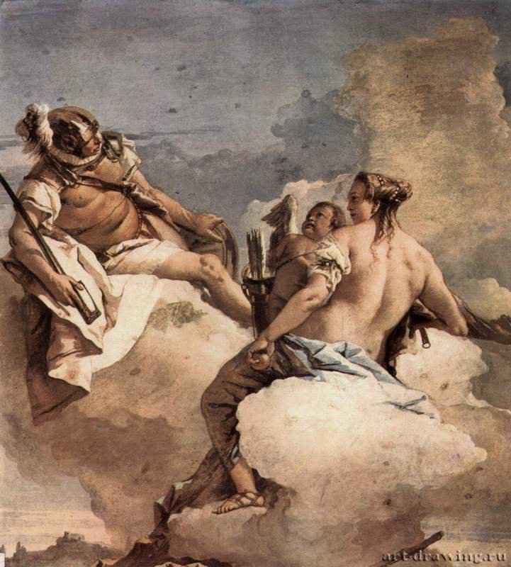 Фрески из виллы Вальмарана в Виченце. Марс, Венера и Амур. 1757 - ФрескаРококоИталияВиченца. Вилла Вальмарана