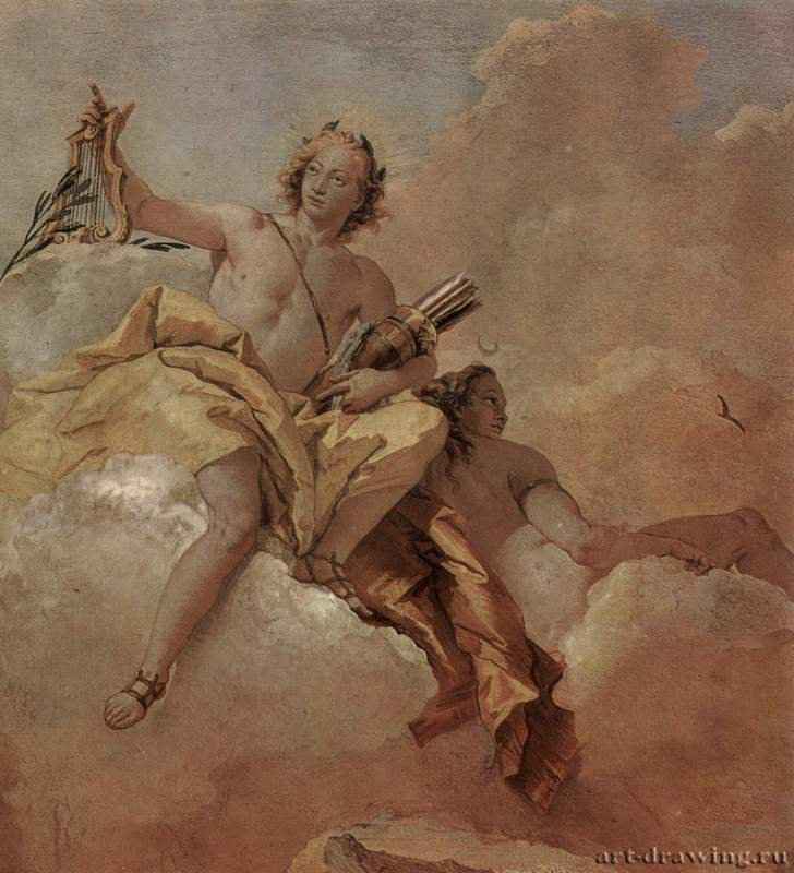 Фрески из виллы Вальмарана в Виченце. Аполлон и Диана. 1757 - ФрескаРококоИталияВиченца. Вилла Вальмарана