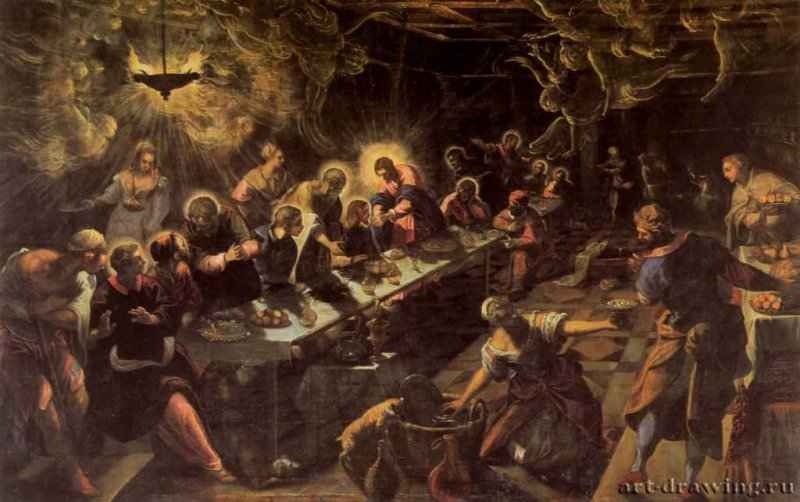 Тайная вечеря. 1592-1594 - 365 x 568 см. Холст. Венеция. Сан Джорджо Маджоре.