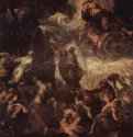 Моисей высекает воду из скалы. 1577 - 554 x 526 см. Холст, масло. Возрождение, маньеризм. Италия. Венеция. Скуола Сан Рокко. Венецианская школа, плафон.