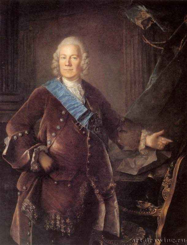 Портрет графа А.П. Бестужева-Рюмина. 1757 - 145 x 112 см. Холст, масло. Россия (Россика). Москва. Государственная Третьяковская галерея.