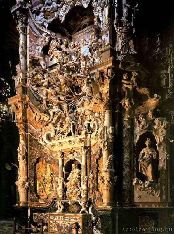 Капелла Эль Транспаренте. Деталь. 1721-1732 - Мрамор, бронза. Толедо. Кафедральный собор. Испания.