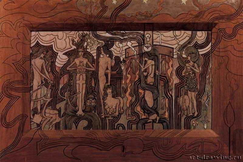 Песня времени. 1893 - 32 x 58,5 см. Пастель, уголь. Символизм. Нидерланды. Оттерло. Музей Крёллера-Мюллера.