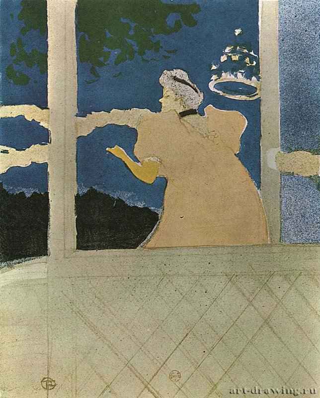В "Амбассадоре": Мадемуазель Бека. 1894 - 302 х 246 мм Цветная литография Постимпрессионизм Франция