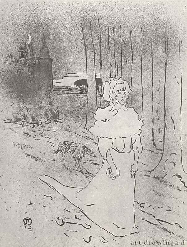 Женщина из замка (рекламный плакат романа). 1895 - 567 х 452 мм Литография Постимпрессионизм Франция