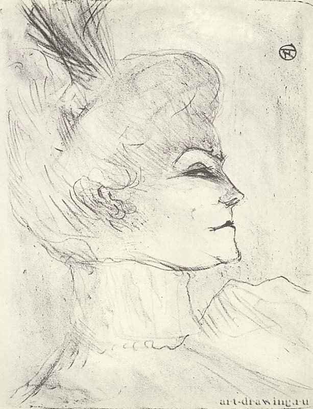 Жанна Гранье, в профиль. 1895 - 298 х 230 мм Литография Постимпрессионизм Франция