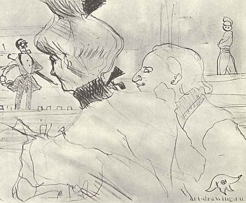 Пара в кафешантане. 1899-1900 - 162 х 315 мм Литография Постимпрессионизм Франция