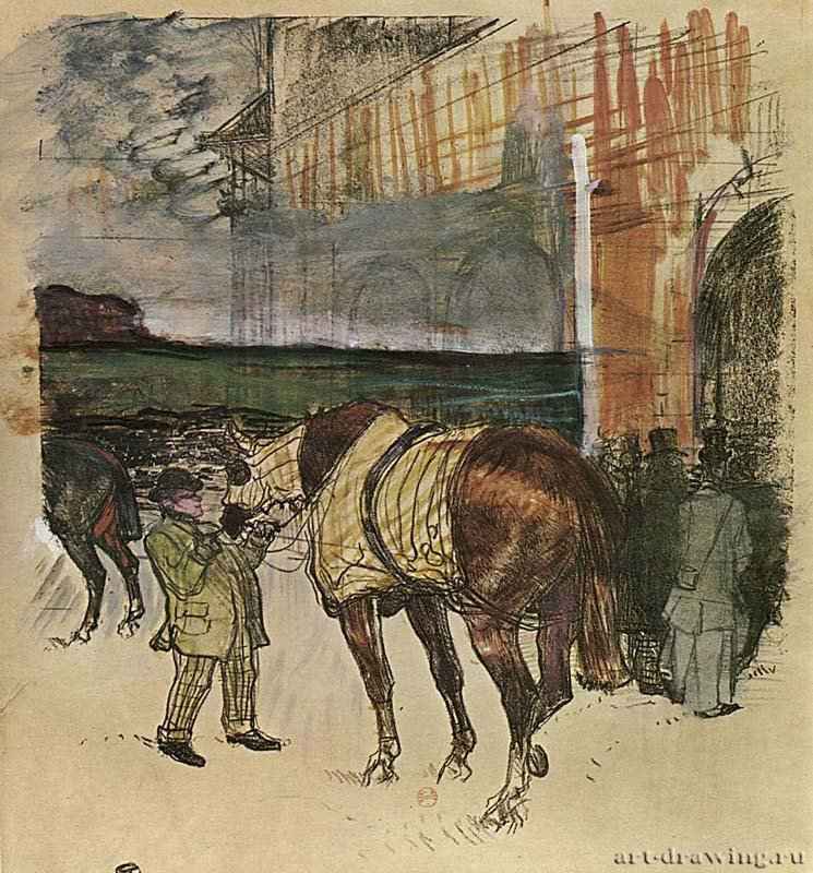 Пэддок. 1899-1900 - 360 х 320 мм Цветная литография Постимпрессионизм Франция