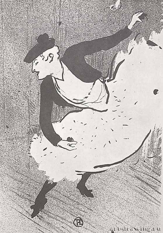 Серия "Кафешантан", Эдме Леско в роли испанской танцовщицы. 1893 - 268 х 178 мм Литография Постимпрессионизм Франция